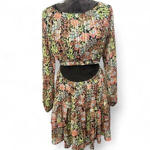 Forever 21 Black and Pink Floral Dress